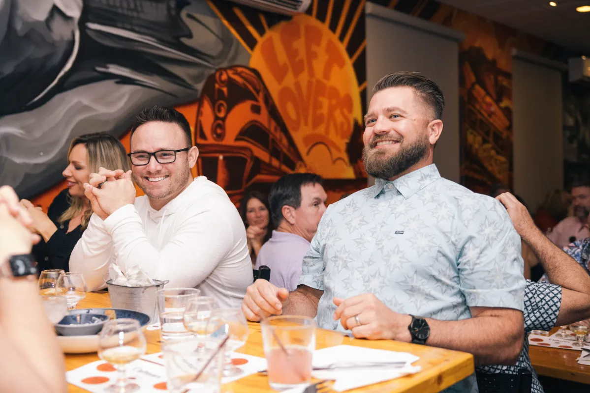 Guest sitting at tables at Leftovers restaurant
